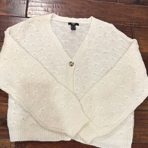 Forever 21 Kids Cream Cardigan Sweater (size 11/12)